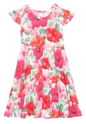 Posh Peanut Maui S/S Ruffled Capsleeve Twirl Dress