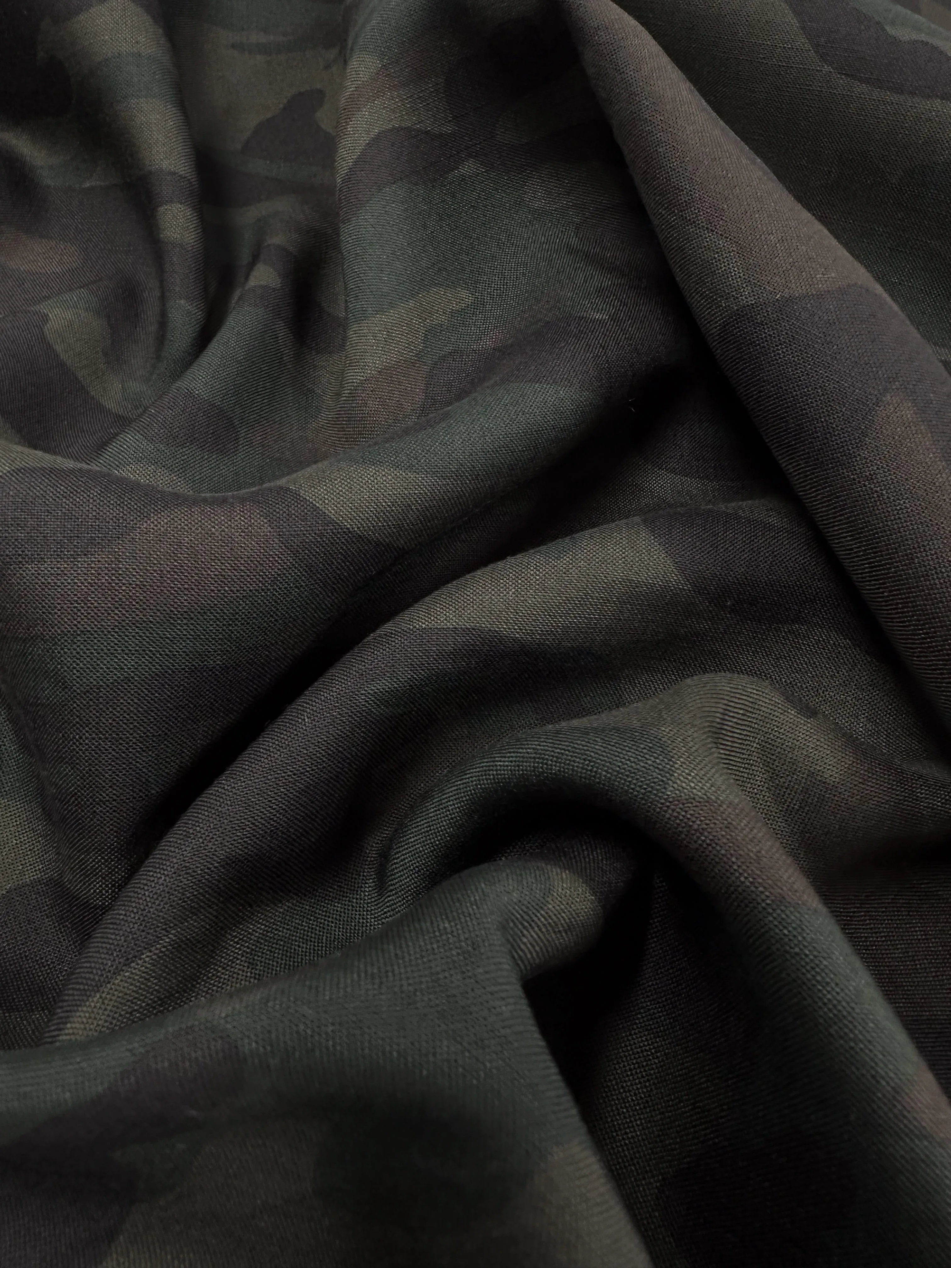 Printed Linen - Military - 150cm