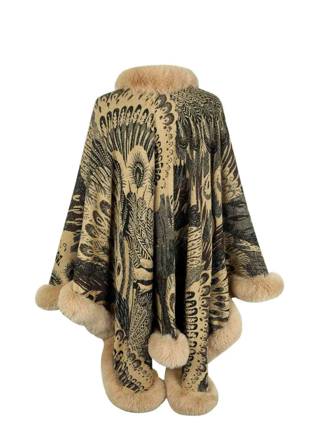 Printed Open Front Poncho