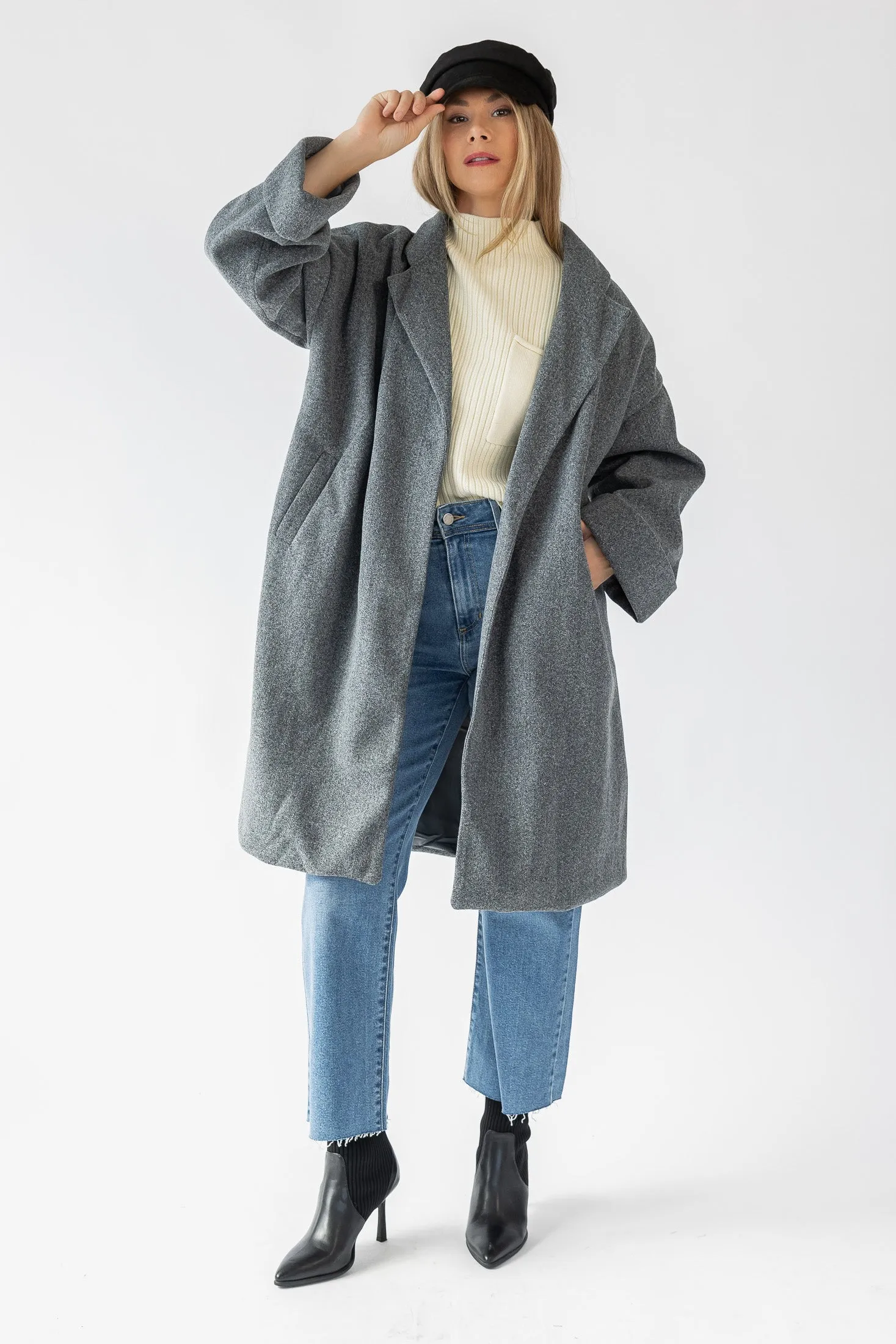 Quincy Grey Oversized Jacket - Final Sale