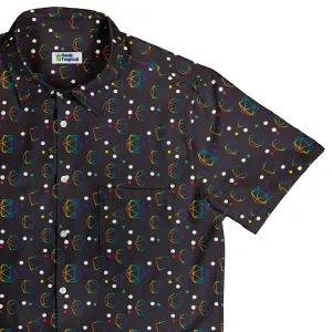 Rainbow LGBTQ  Pride DND Dice Button Up Shirt