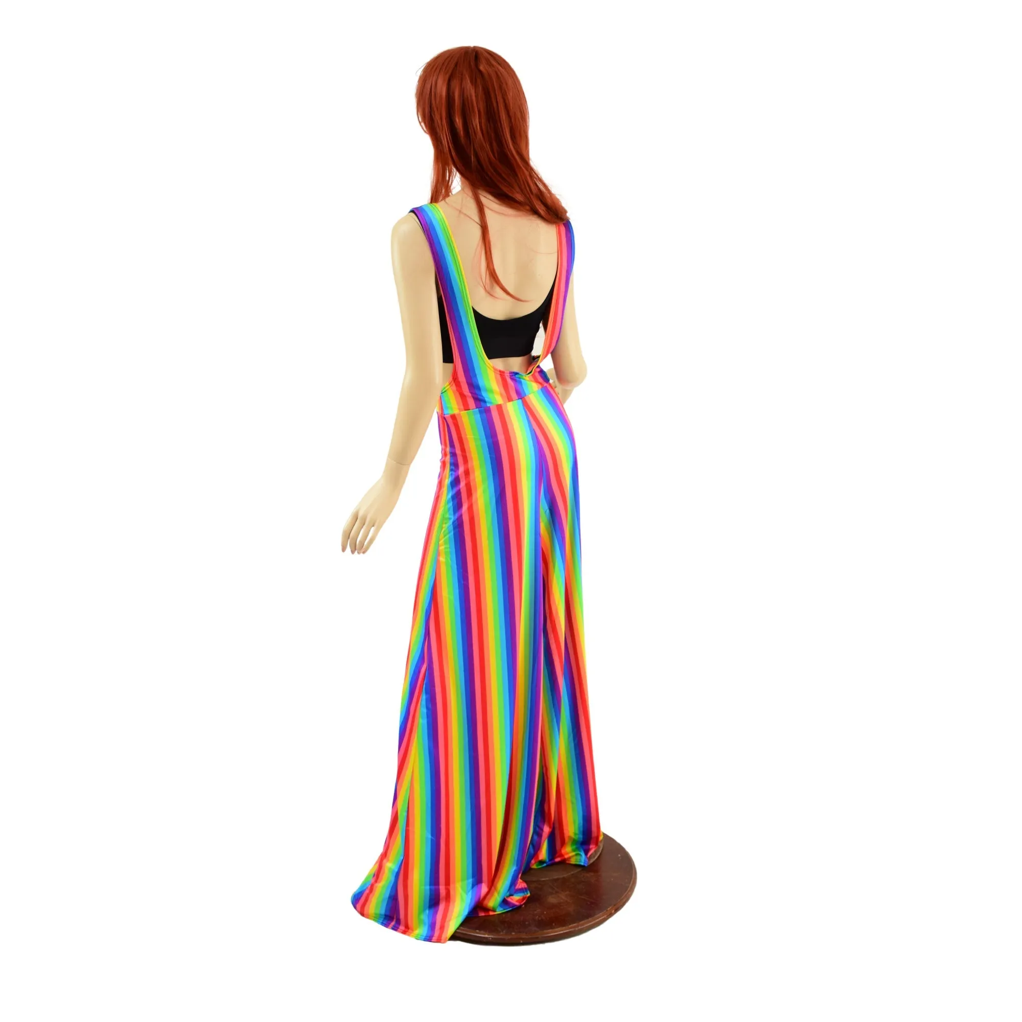 Rainbow Stripe Wide Leg Suspender Pants (Top Sold Separately)