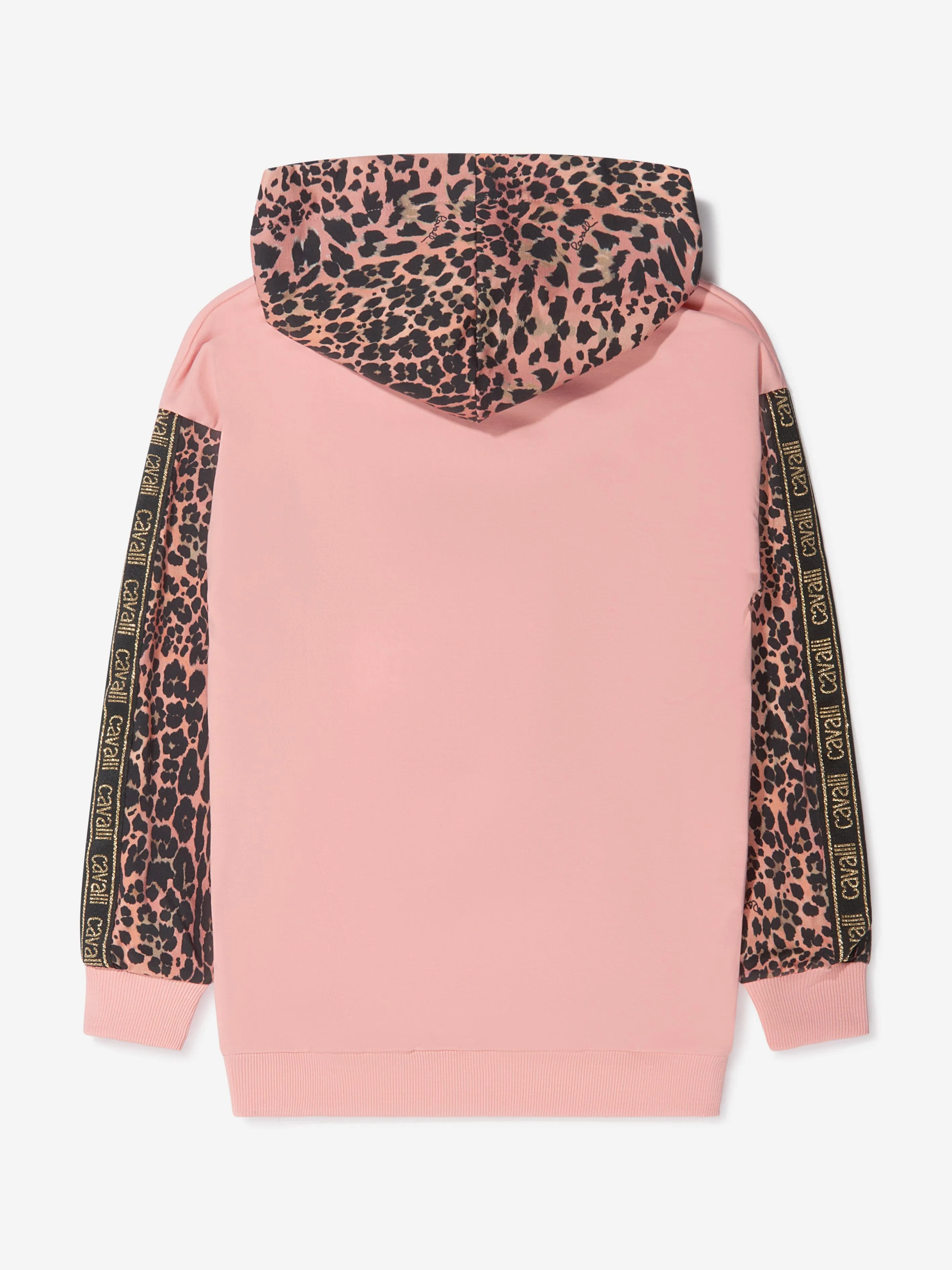 Roberto Cavalli Girls Cotton Leopard Print Logo Hoodie