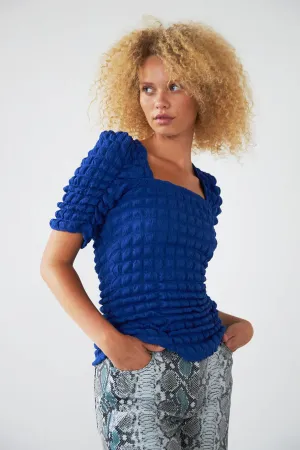 Stella Nova Monster Blue Bubble Short Sleeved Blouse