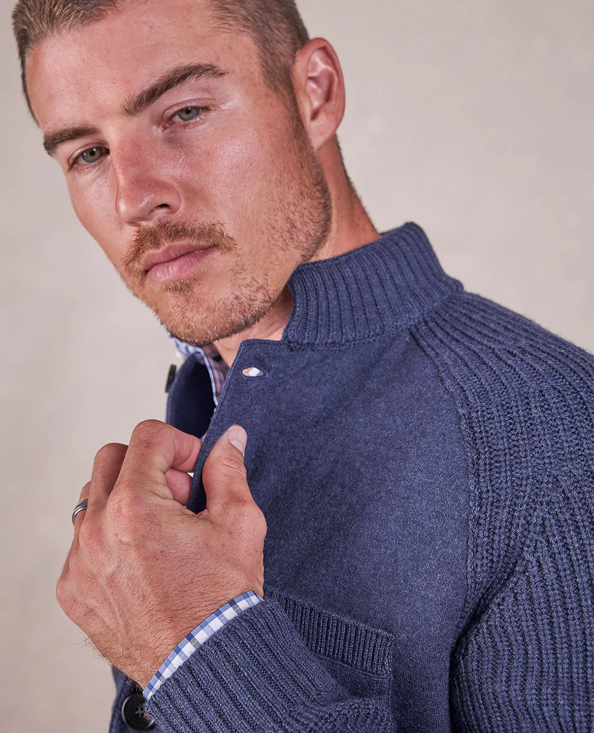 The Milano - Weekender Knit Jacket - Blue