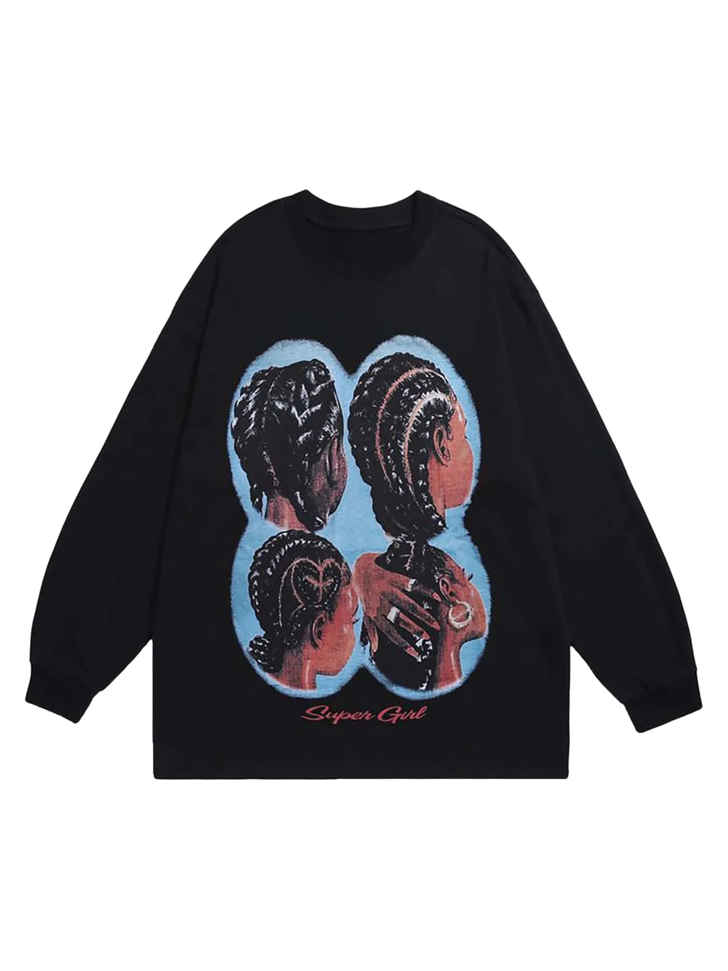 Thesupermade Hiphop Spoof Print Long Sleeve T-shirt - 1675