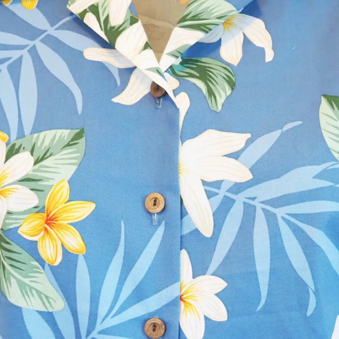 Tiare Fun Blue Lady's Hawaiian Cotton Blouse