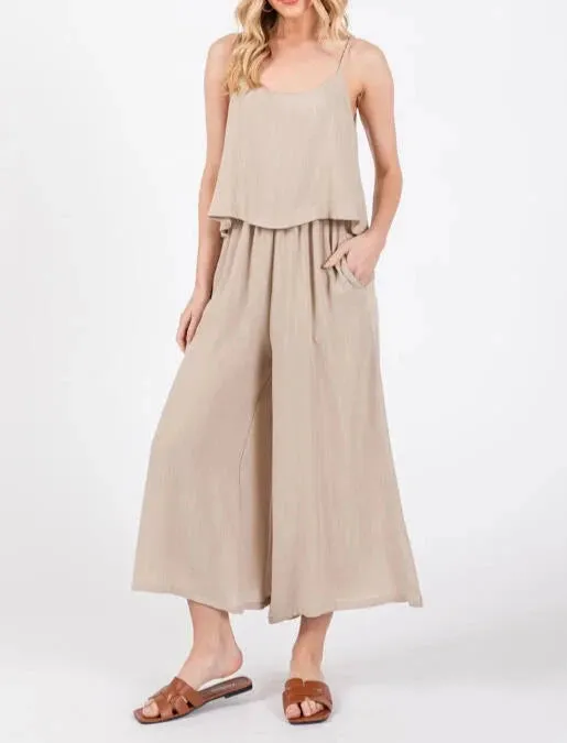 Tiffany Camisole Wide Leg Jumpsuit (Assorted Colors)