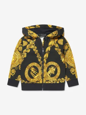 Versace Baby Maschera Baroque Zip Up Hoodie in Black