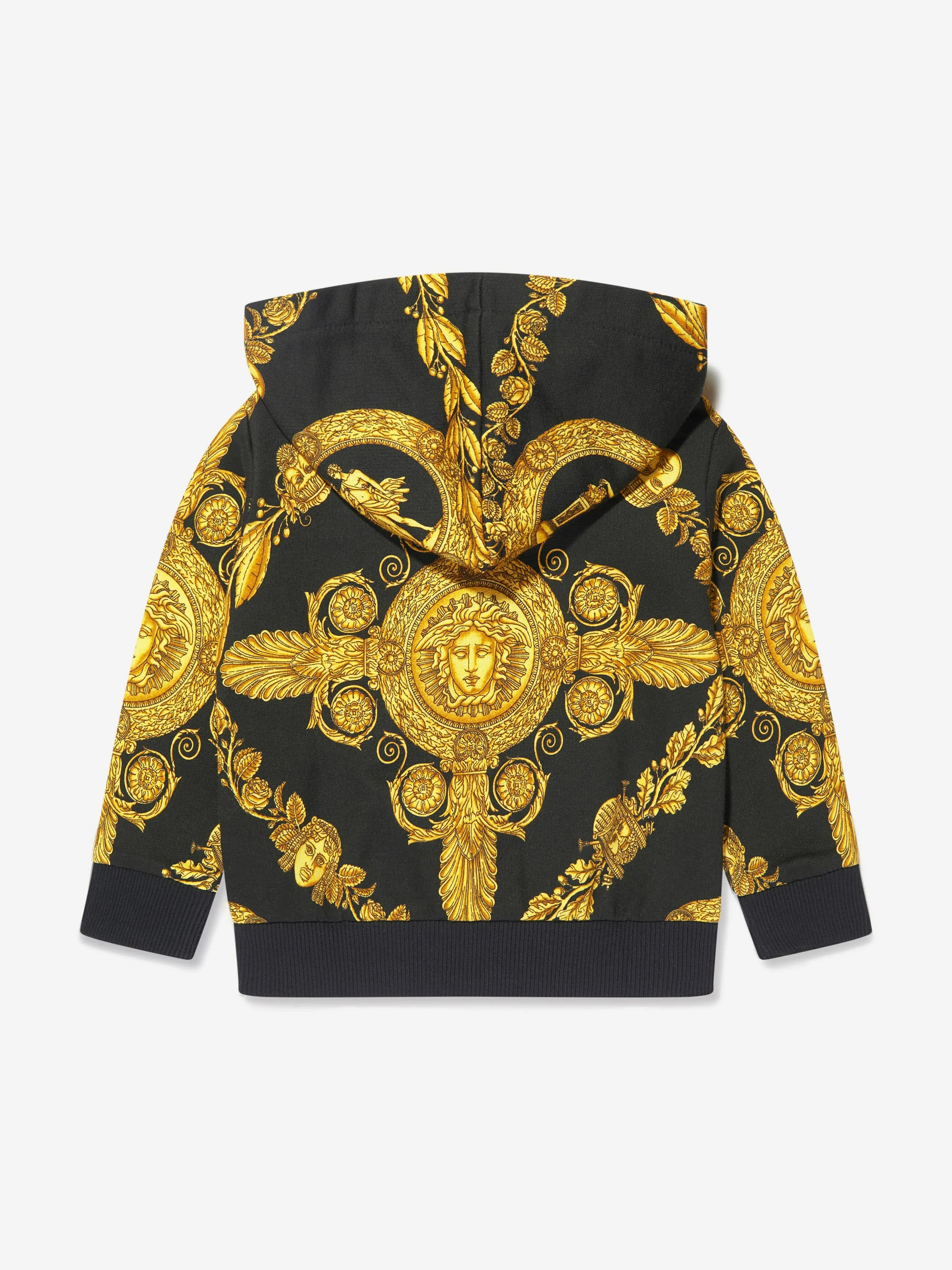 Versace Baby Maschera Baroque Zip Up Hoodie in Black