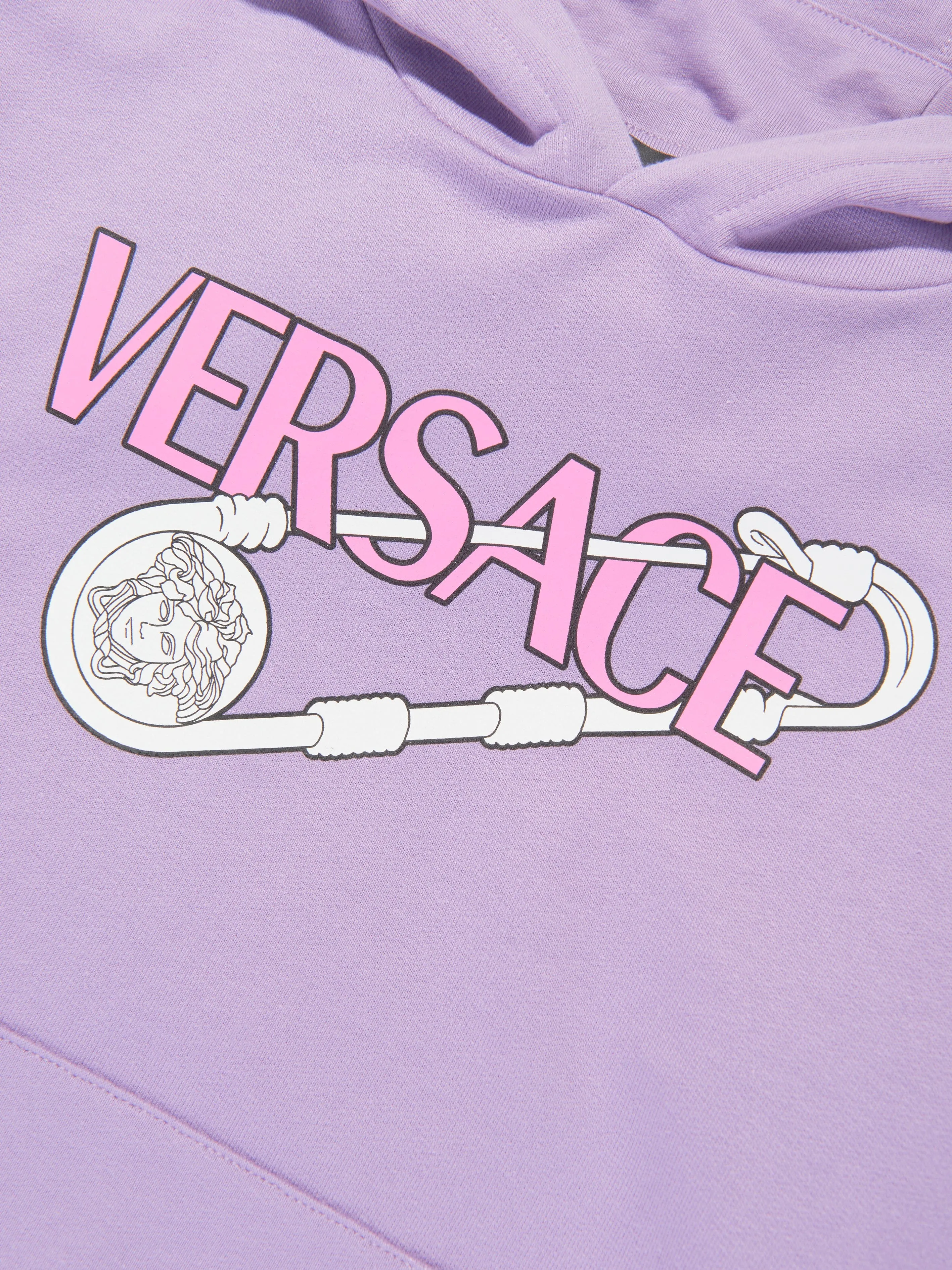 Versace Girls Safety Pin Logo Hoodie in Lilac