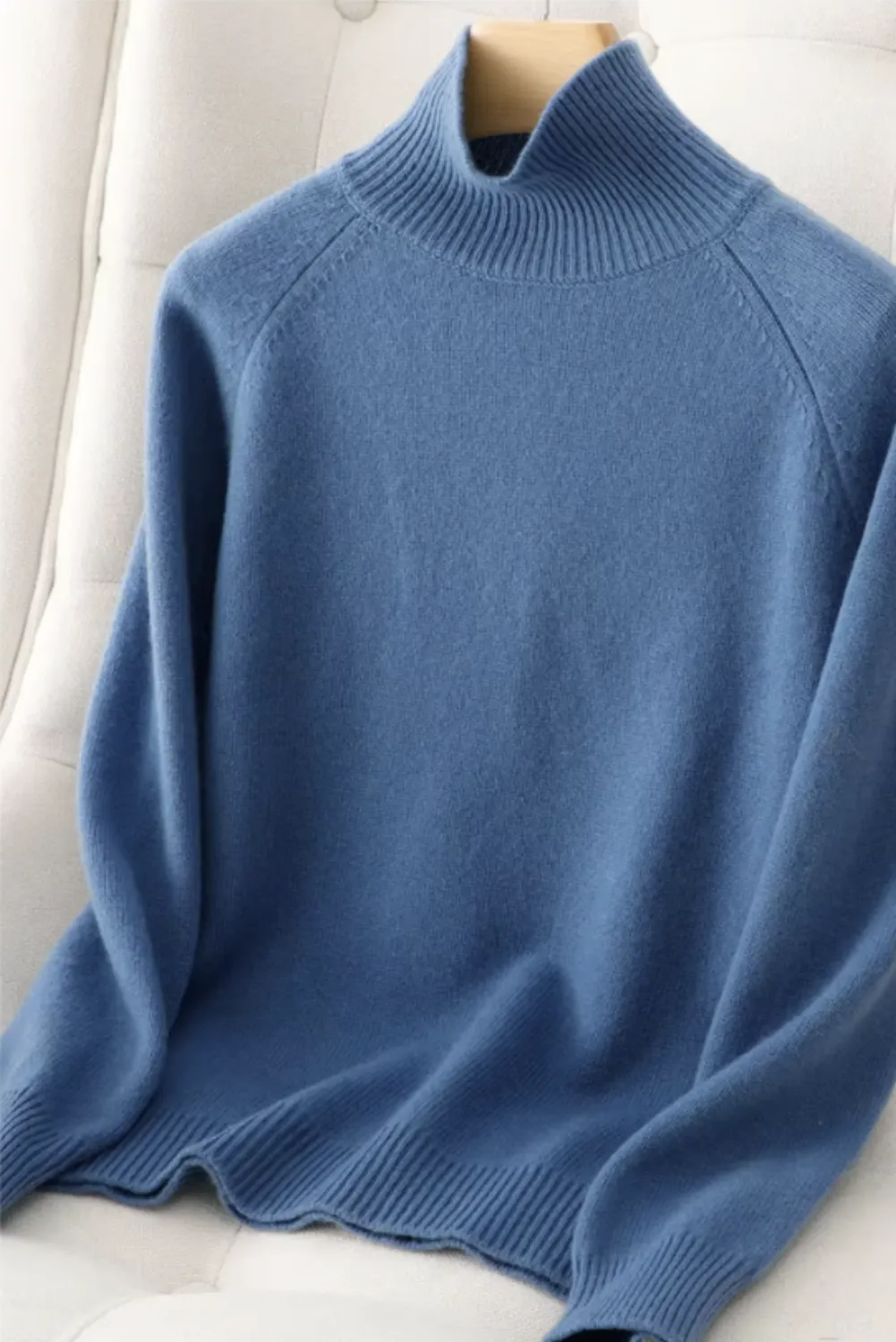 Womens Luxe Merino Wool Neck Sweater