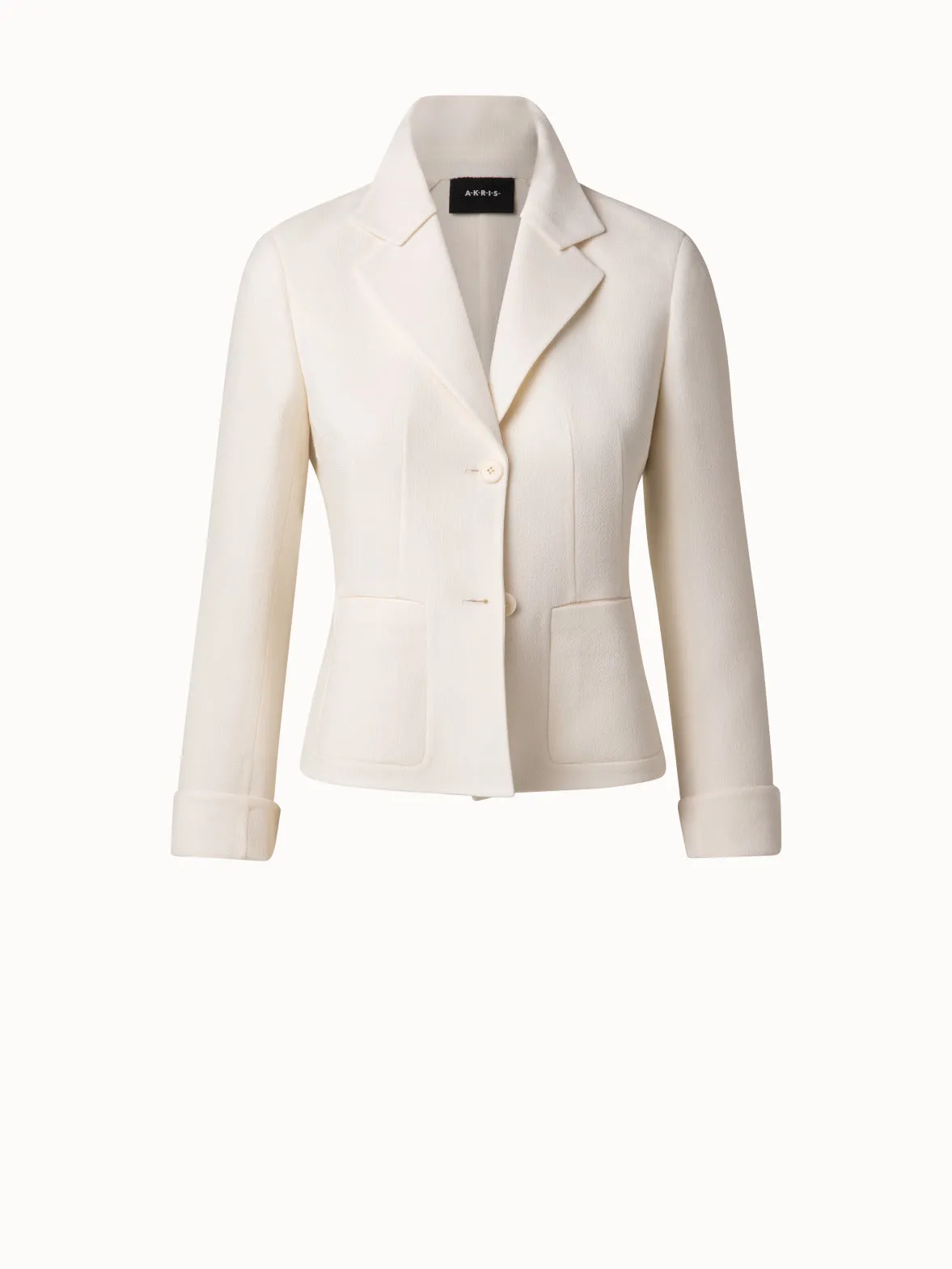 Wool Crêpe Double-Face Short Blazer